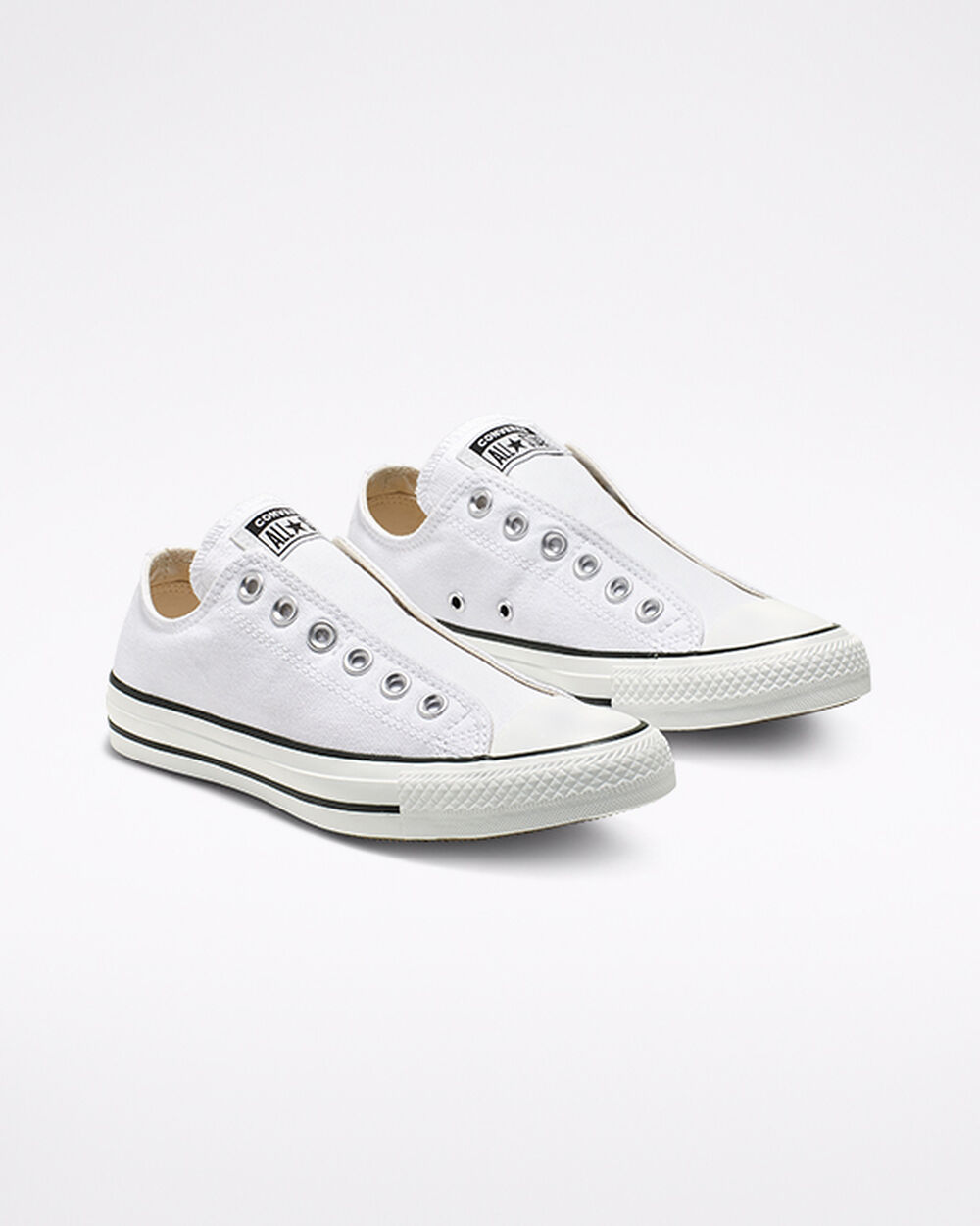 Slip On Converse Chuck Taylor All Star Hombre Blancas Negras Blancas | España-632