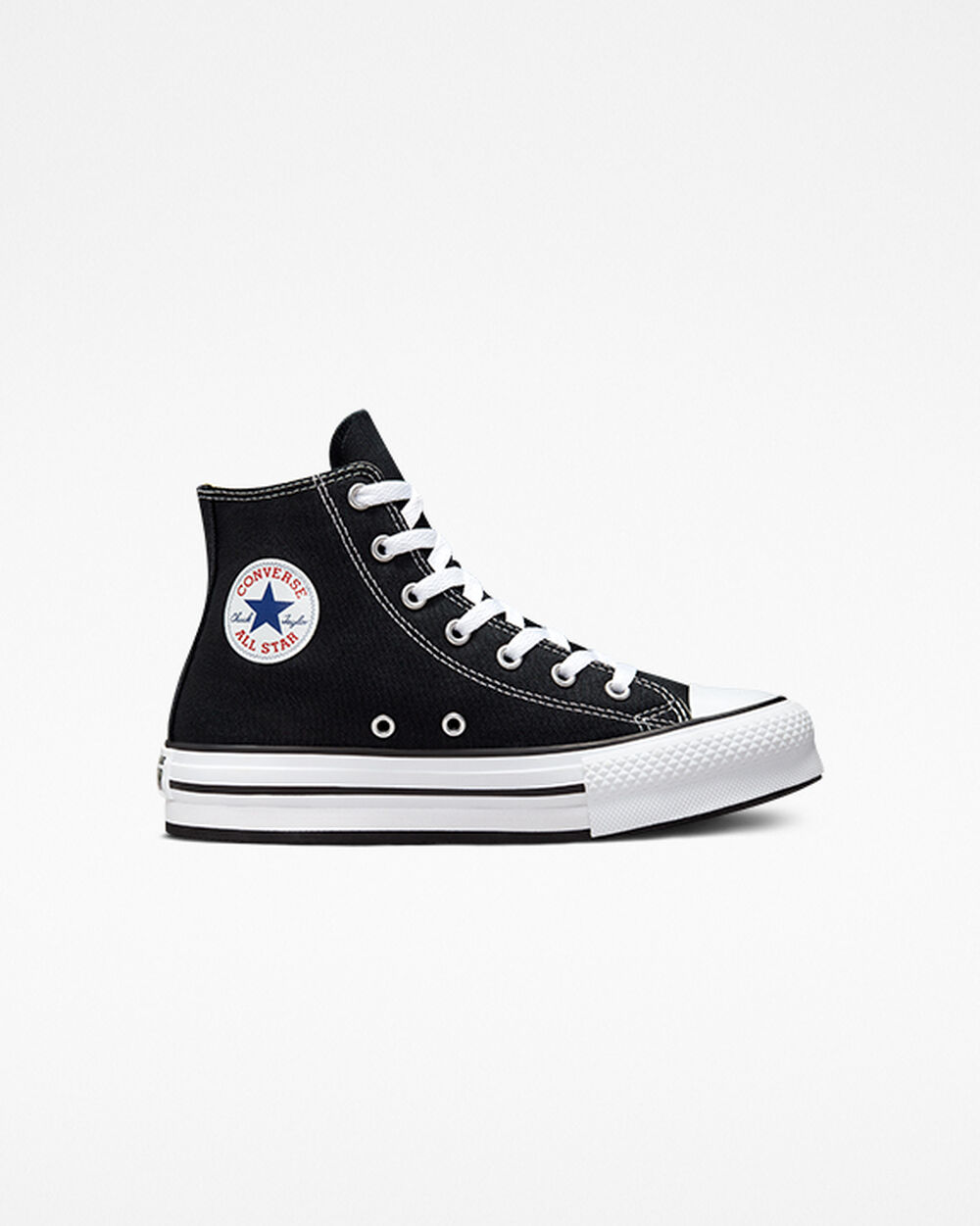 Zapatillas Converse Chuck Taylor All Star Niña Negras Blancas Negras | España-16594