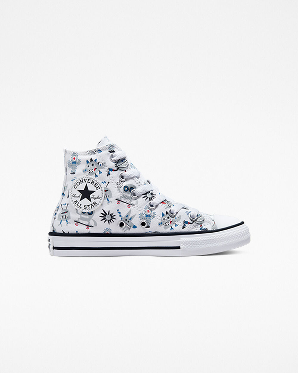 Zapatillas Converse Chuck Taylor All Star Niño Blancas Gris Azules | España-86792