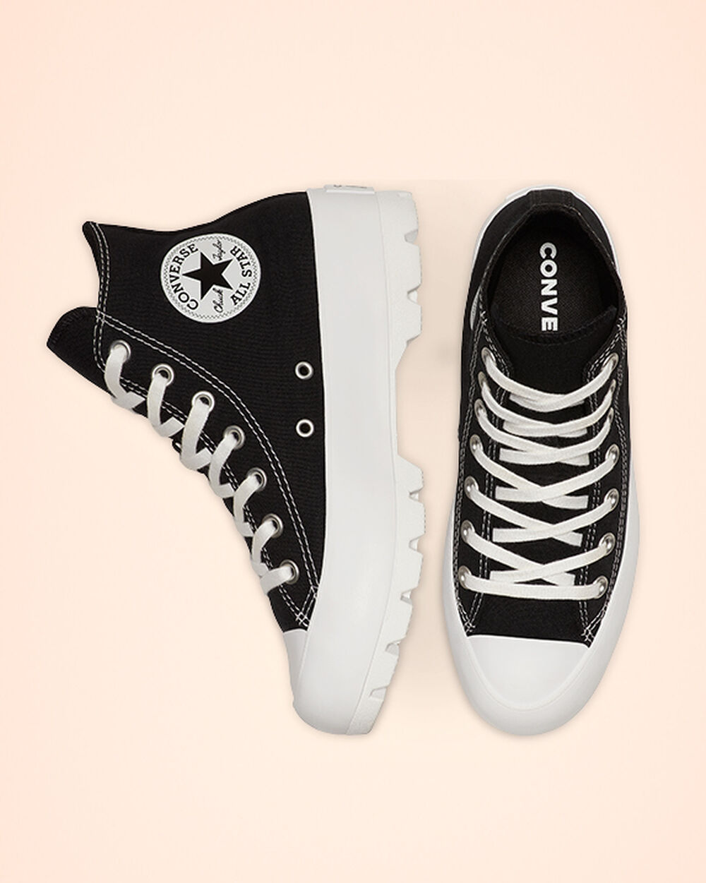 Botas de Invierno Converse Chuck Taylor All Star Lugged Mujer Negras Blancas Negras | España-0471