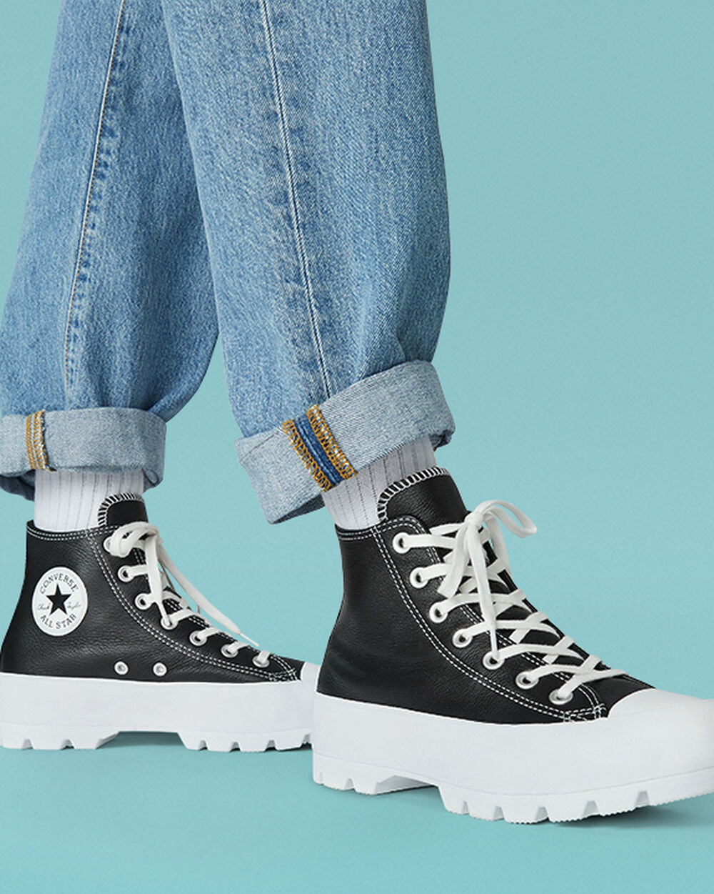 Botas de Invierno Converse Chuck Taylor All Star Mujer Negras Blancas | España-10745