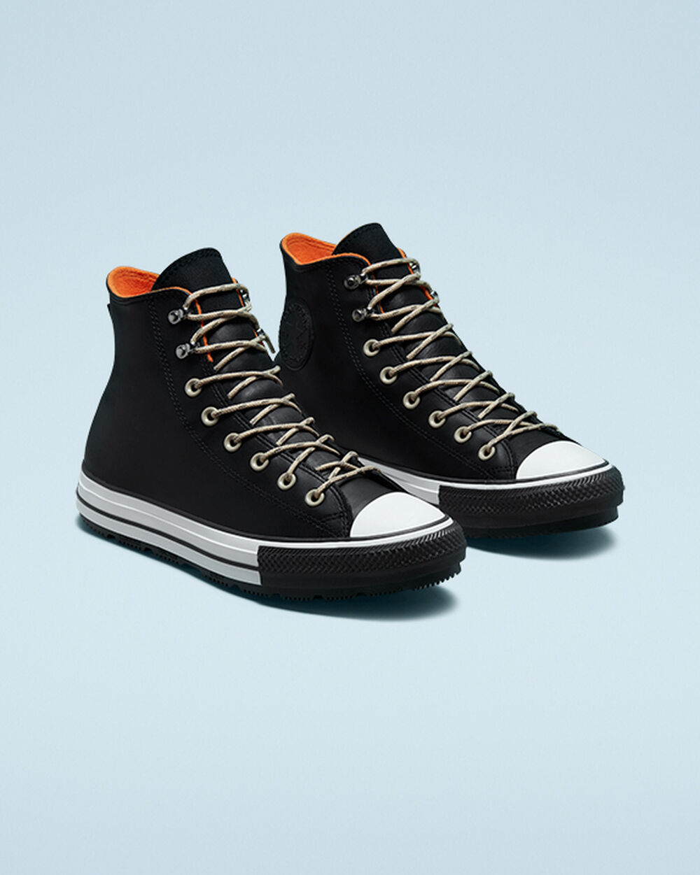 Botas de Invierno Converse Chuck Taylor All Star Mujer Negras Blancas Negras | España-1304