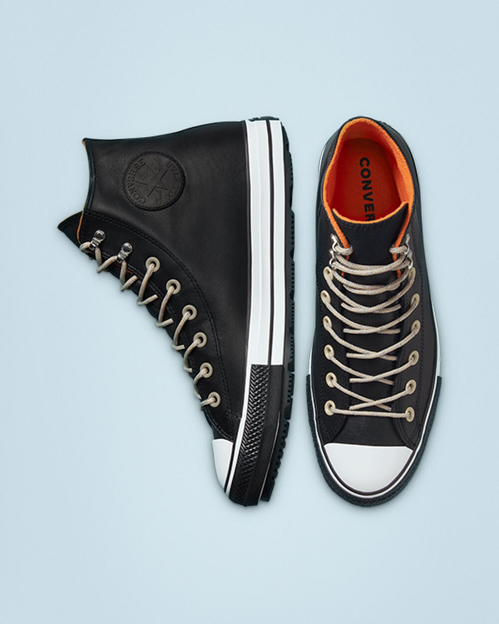 Botas de Invierno Converse Chuck Taylor All Star Hombre Negras Blancas Negras | España-76801