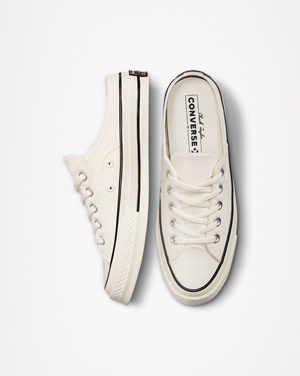 Mule Converse Chuck 70 Hombre Blancas Negras | España-478