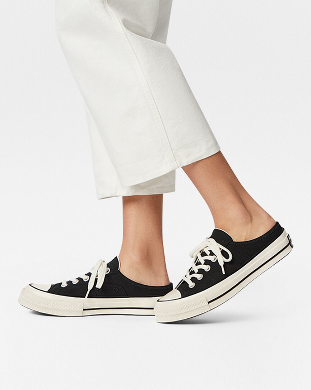 Mule Converse Chuck 70 Hombre Negras Blancas | España-38674