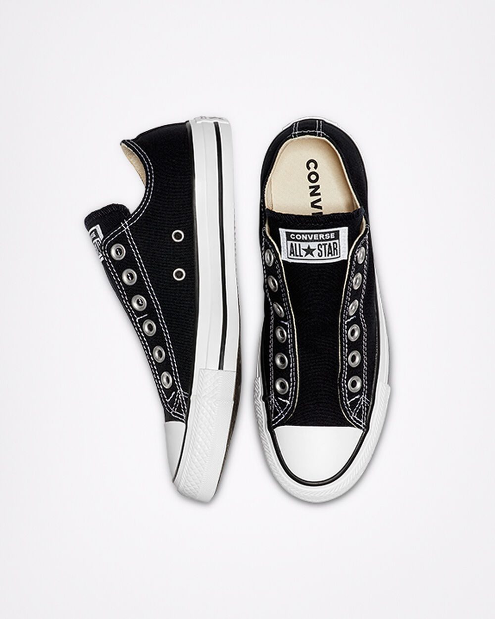 Slip On Converse Chuck Taylor All Star Hombre Negras Blancas Negras | España-32675