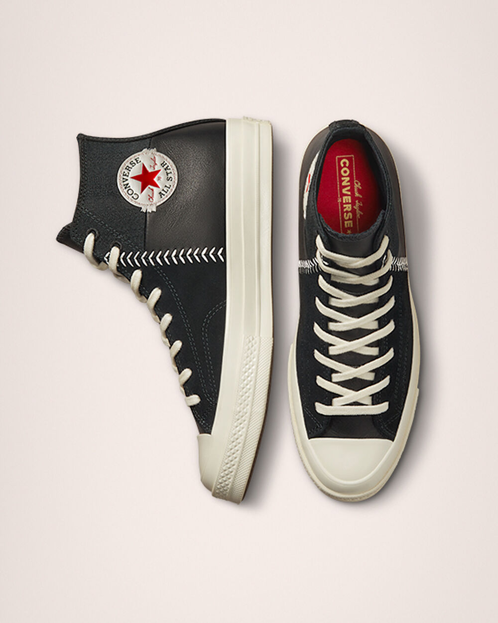 Zapatillas Converse Chuck 70 Hombre Negras Blancas Rojas | España-1472