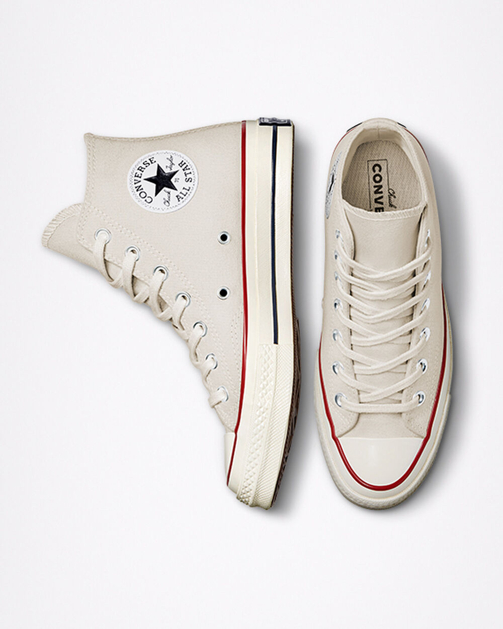 Zapatillas Converse Chuck 70 Mujer Kaki Rojas Oscuro Blancas | España-5463