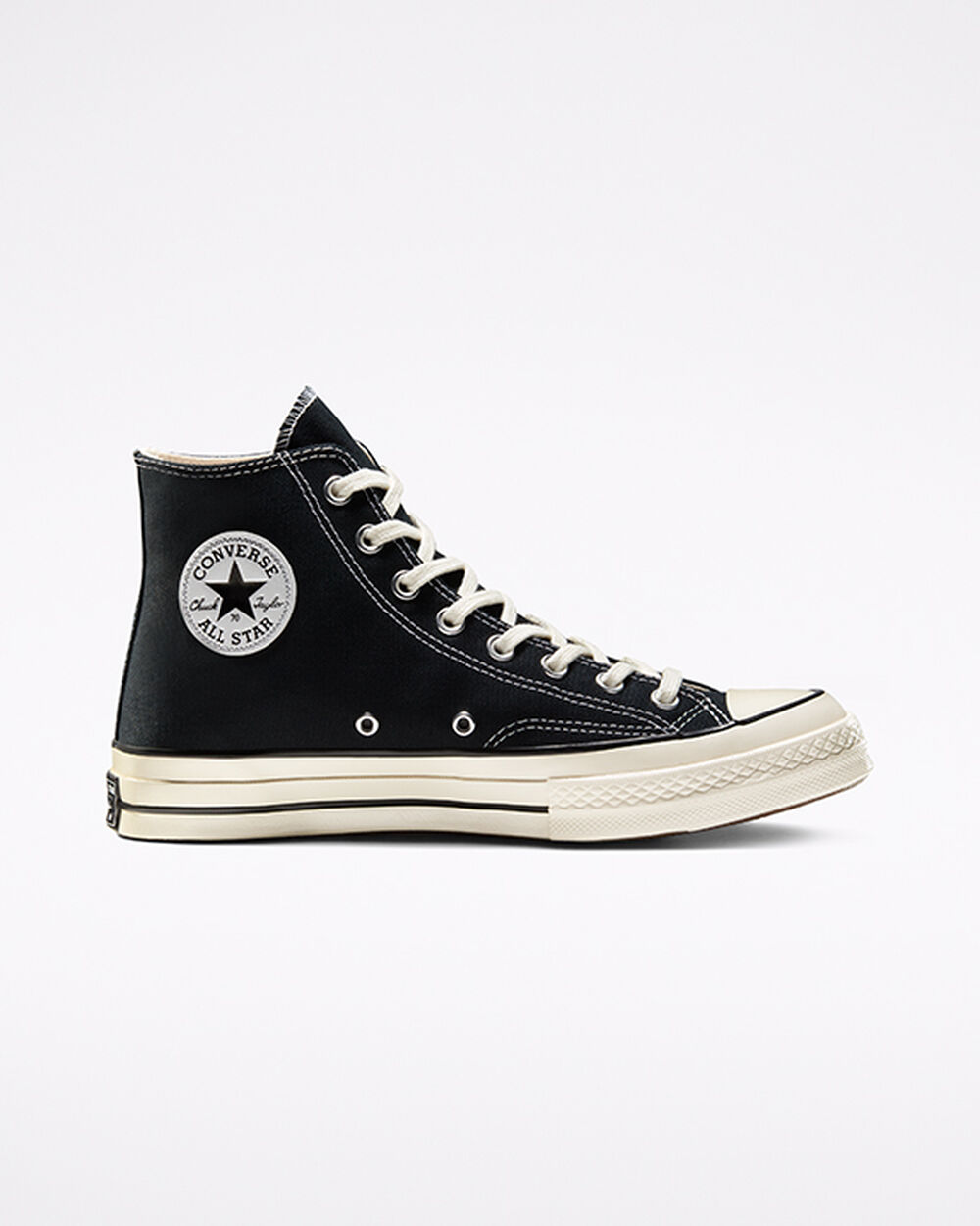 Zapatillas Converse Chuck 70 Mujer Negras Blancas | España-93524