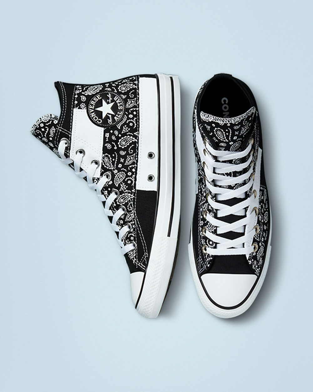 Zapatillas Converse Chuck Taylor All Star Hombre Negras Blancas Negras | España-0317