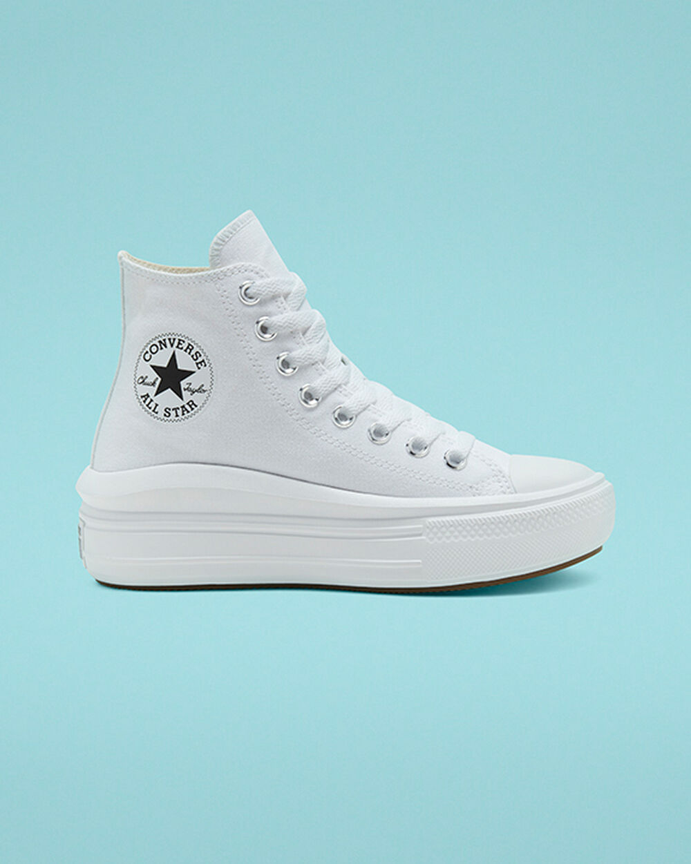 Zapatillas Converse Chuck Taylor All Star Move Mujer Blancas Beige Blancas Negras | España-09342