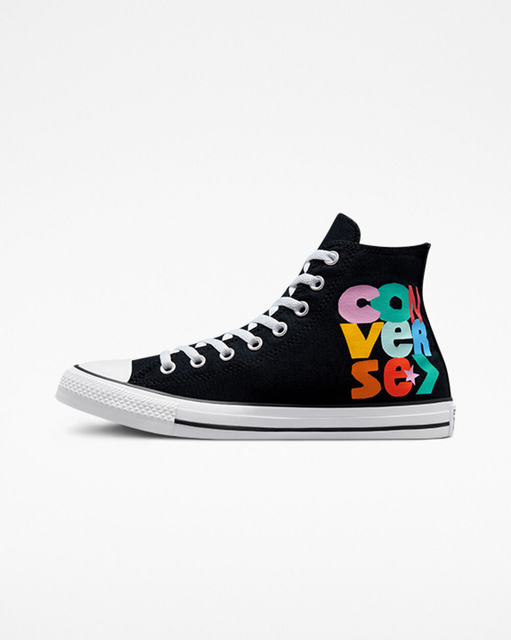 Zapatillas Converse Chuck Taylor All Star Hombre Negras Blancas | España-60974