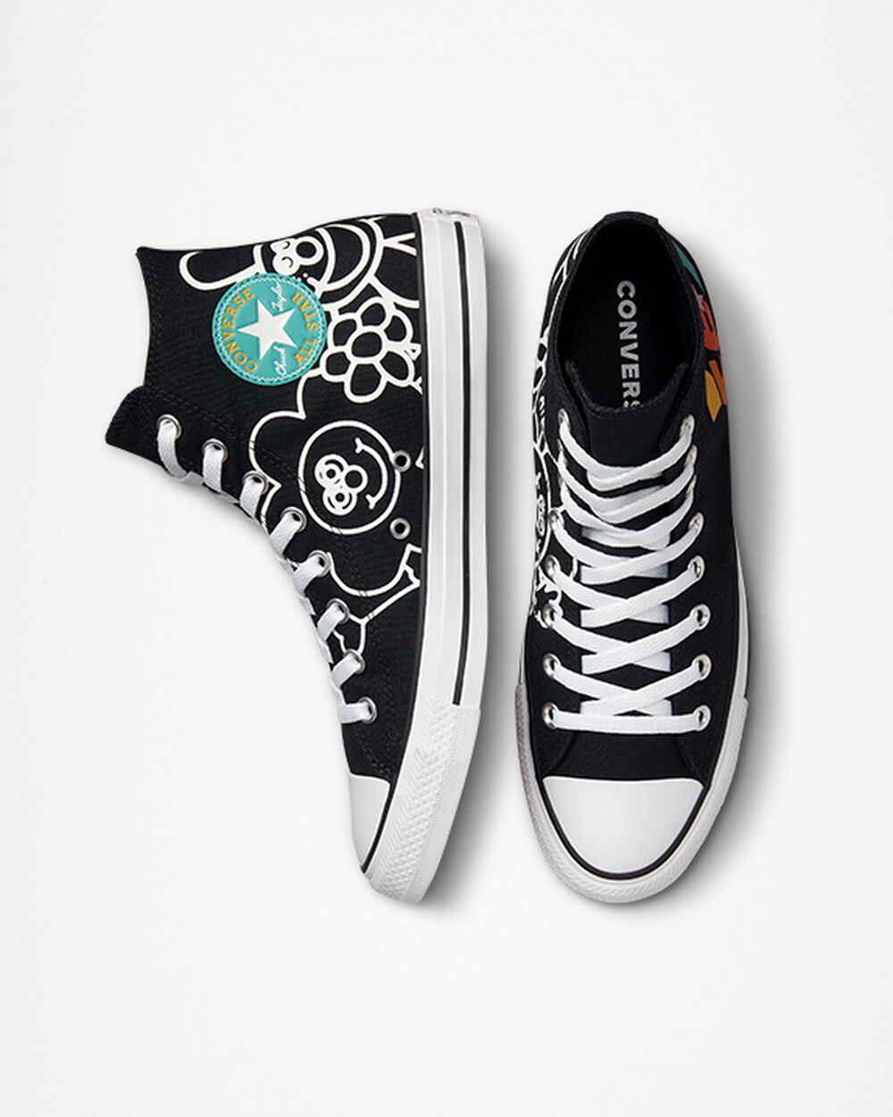 Zapatillas Converse Chuck Taylor All Star Hombre Negras Blancas | España-60974