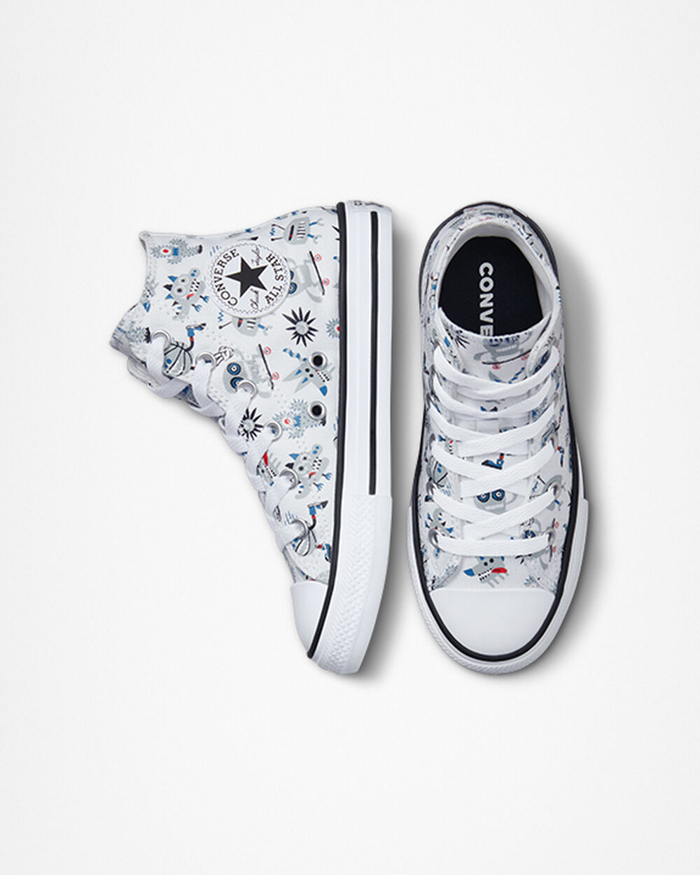 Zapatillas Converse Chuck Taylor All Star Niña Blancas Gris Azules | España-6715