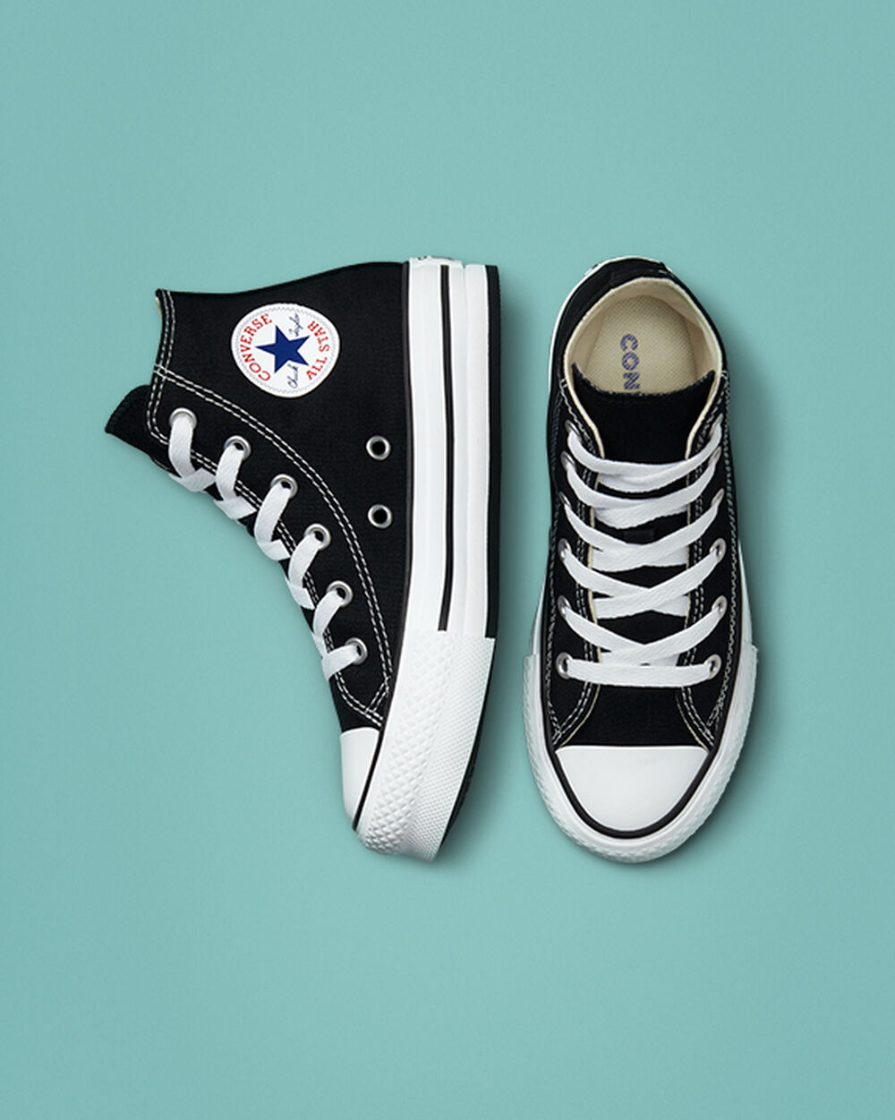 Zapatillas Converse Chuck Taylor All Star Niña Negras Blancas Negras | España-81473