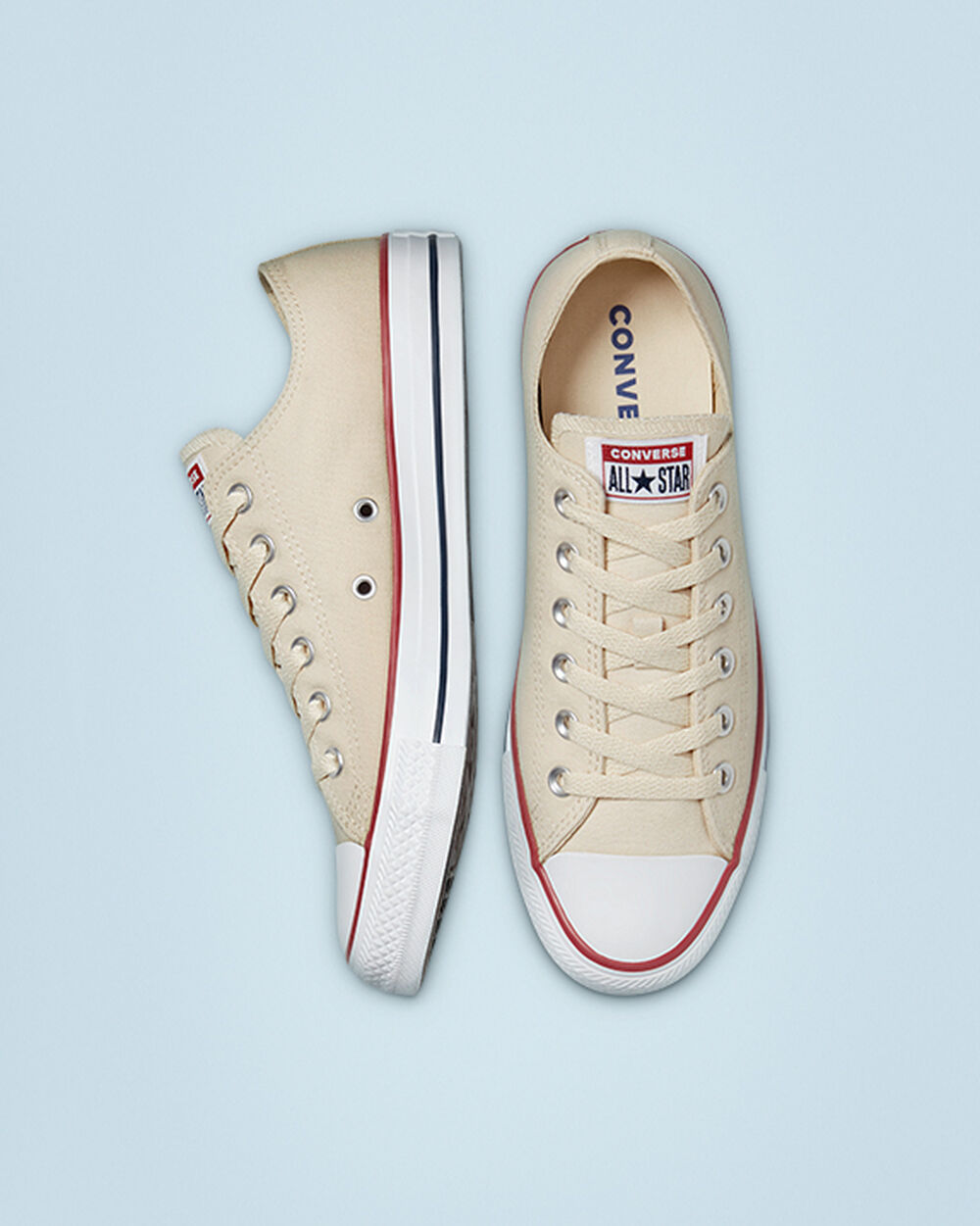 Zapatillas Converse Chuck Taylor All Star Mujer Beige Blancas | España-84092