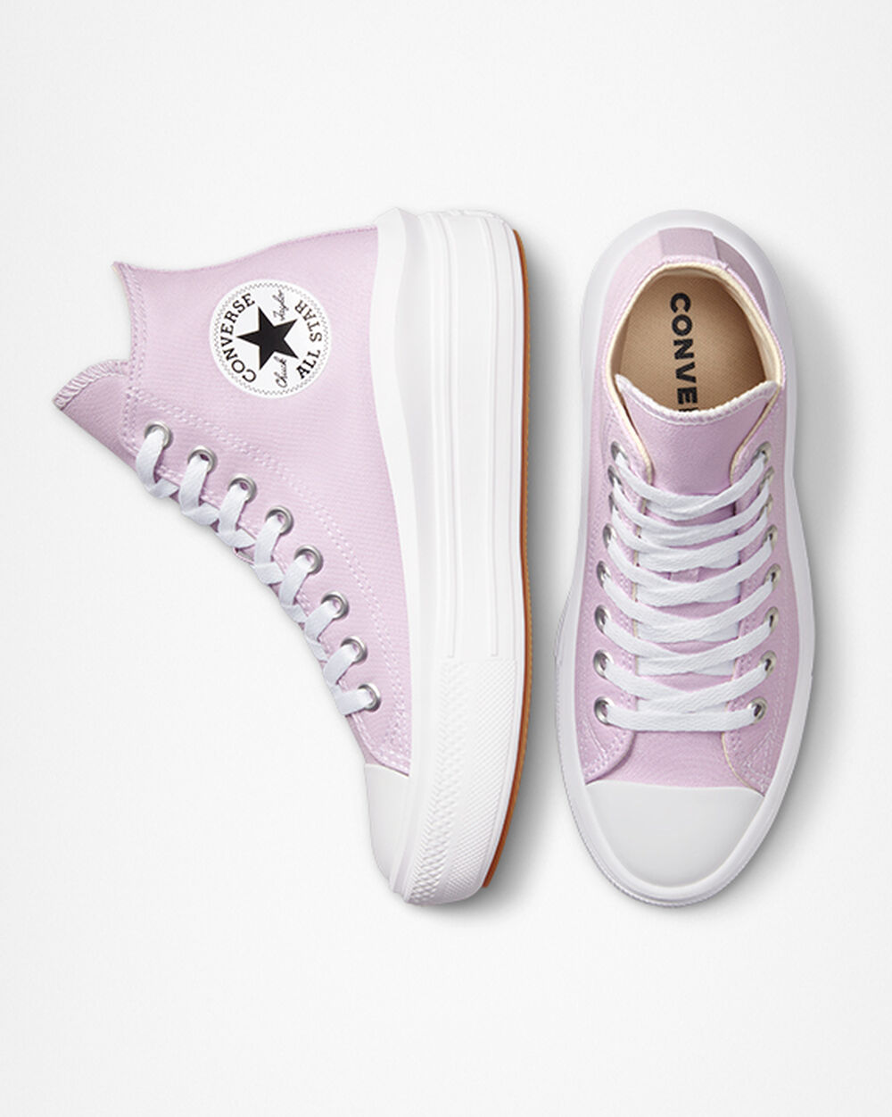 Zapatillas Converse Chuck Taylor All Star Move Mujer Moradas Claro Blancas | España-854