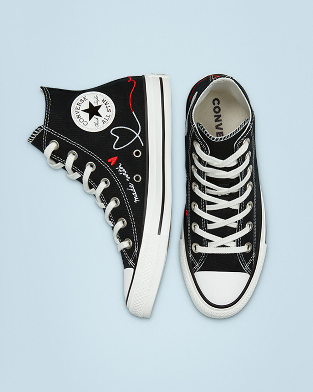 Zapatillas Converse Chuck Taylor All Star Hombre Negras Blancas | España-97423