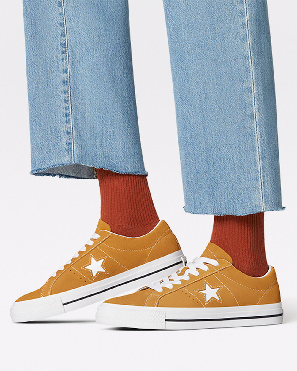 Zapatillas Converse One Star Hombre Marrones Blancas | España-184