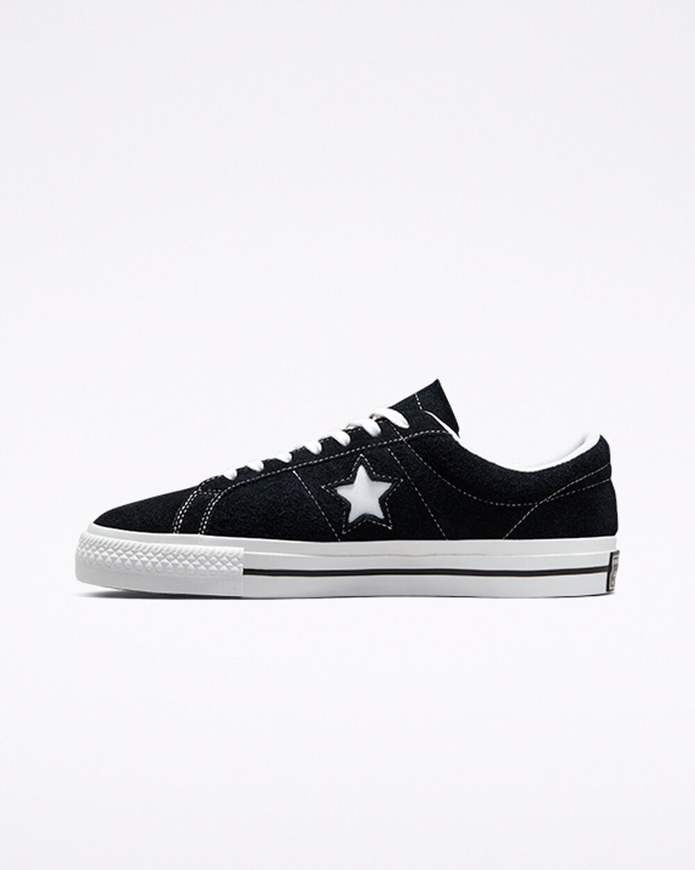 Zapatillas Converse One Star Hombre Negras Blancas | España-13872