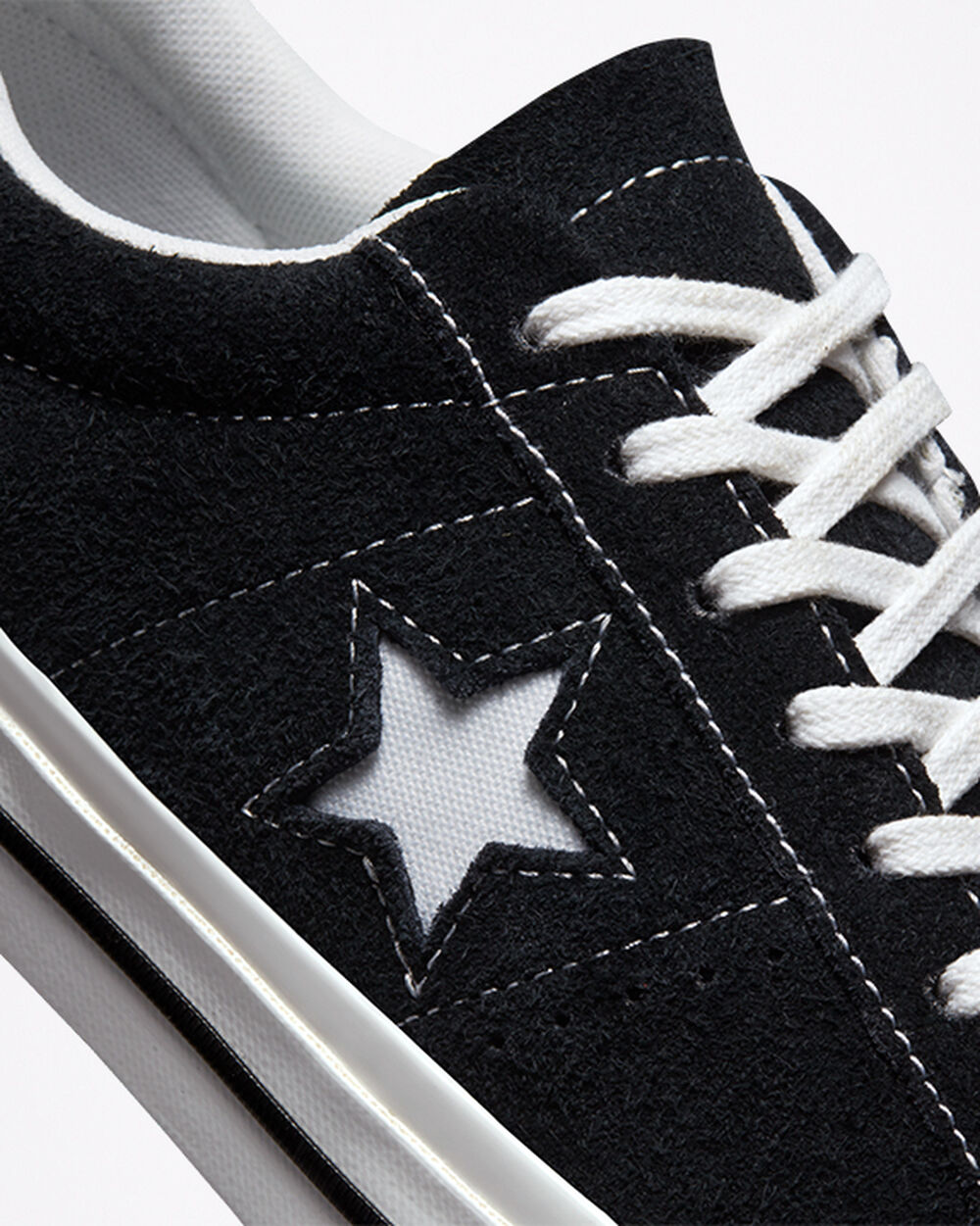 Zapatillas Converse One Star Hombre Negras Blancas | España-13872