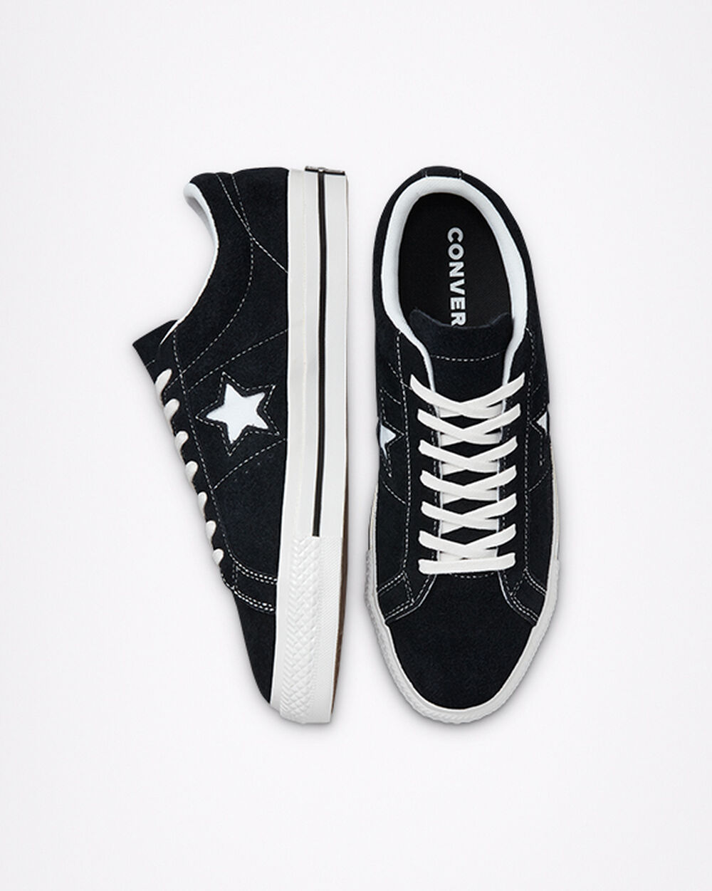 Zapatillas Converse One Star Hombre Negras Blancas | España-13872