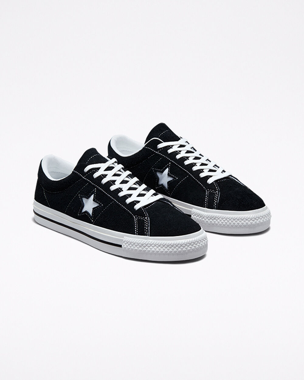 Zapatillas Converse One Star Hombre Negras Blancas | España-13872