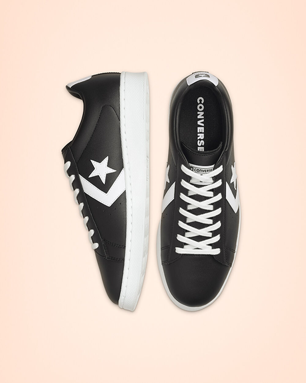 Zapatillas Converse Pro Hombre Negras Blancas | España-483